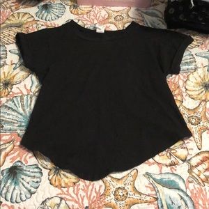 Black tie front crop top